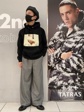 「B'2nd（ビーセカンド）のアイテム（レッグウェア）」を使った、大空さん（メンズ・177cm）の秋コーディネート