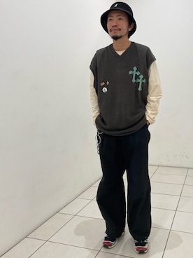 「B'2nd（ビーセカンド）のアイテム（トップス）」を使った、大空さん（メンズ・177cm）の春コーディネート