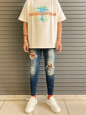 「MARBLES（マーブルズ）のアイテム」を使った、大空さん（メンズ・177cm）の春コーディネート