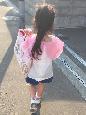 「SHIPS（シップス）のアイテム（ヘアゴム）」を使った、meiさん（キッズ・110cm）の夏コーディネート