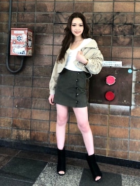 「EGOIST（エゴイスト）のアイテム（ライダースジャケット）」を使った、EGOIST staffさん（レディース・162cm）の冬コーディネート