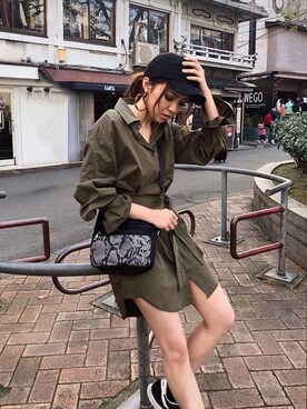 「EGOIST（エゴイスト）のアイテム（ワンピース/ドレス）」を使った、EGOIST staffさん（レディース・159cm）の冬コーディネート