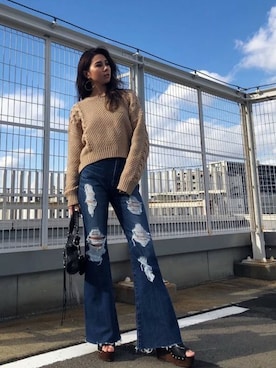 「EGOIST（エゴイスト）のアイテム」を使った、EGOIST staffさん（レディース・160cm）の冬コーディネート