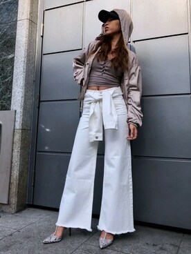 「EGOIST（エゴイスト）のアイテム（ブルゾン）」を使った、EGOIST staffさん（レディース・161cm）の春コーディネート