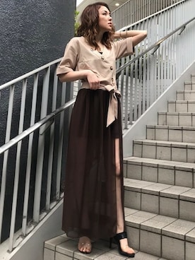 「EGOIST（エゴイスト）のアイテム（スカート）」を使った、EGOIST staffさん（レディース・159cm）の春コーディネート
