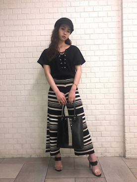 「EGOIST（エゴイスト）のアイテム（トートバッグ）」を使った、EGOIST staffさん（レディース・162cm）の夏コーディネート