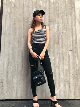 「EGOIST（エゴイスト）のアイテム（キャップ）」を使った、EGOIST staffさん（レディース・160cm）の夏コーディネート