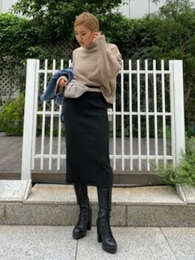 「EGOIST（エゴイスト）のアイテム（スカート）」を使った、EGOIST staffさん（レディース・155cm）の秋コーディネート