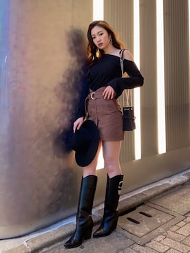 「EGOIST（エゴイスト）のアイテム（その他トップス）」を使った、EGOIST staffさん（レディース・162cm）の冬コーディネート