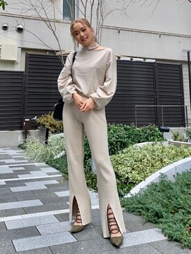 「EGOIST（エゴイスト）のアイテム（パンプス）」を使った、EGOIST staffさん（レディース・155cm）の冬コーディネート