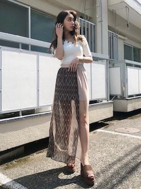 「EGOIST（エゴイスト）のアイテム（スカート）」を使った、EGOIST staffさん（レディース・160cm）の夏コーディネート