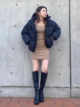 「EGOIST（エゴイスト）のアイテム（ワンピース/ドレス）」を使った、EGOIST staffさん（レディース・159cm）の冬コーディネート