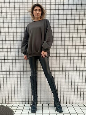 「EGOIST（エゴイスト）のアイテム（スウェット）」を使った、EGOIST staffさん（レディース・165cm）の冬コーディネート