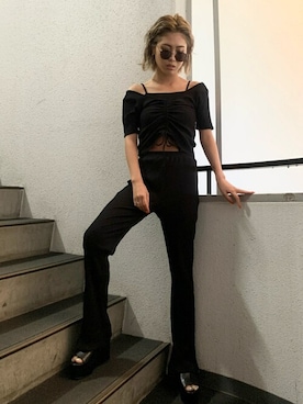 「EGOIST（エゴイスト）のアイテム（キャミソール）」を使った、EGOIST staffさん（レディース・165cm）の夏コーディネート