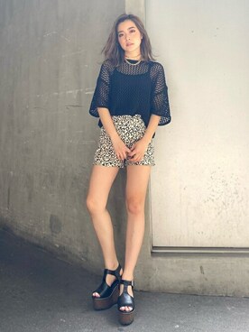 「EGOIST（エゴイスト）のアイテム（ニット/セーター）」を使った、EGOIST staffさん（レディース・165cm）の夏コーディネート