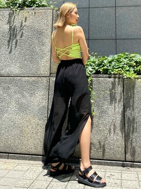 「EGOIST（エゴイスト）のアイテム（キャミソール）」を使った、EGOIST staffさん（レディース・165cm）の夏コーディネート