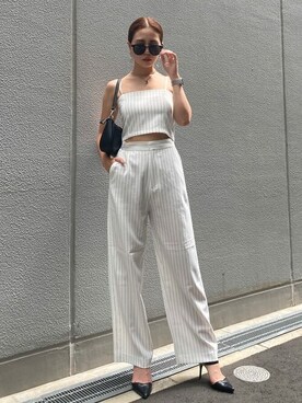 「EGOIST（エゴイスト）のアイテム（その他トップス）」を使った、EGOIST staffさん（レディース・161cm）の夏コーディネート