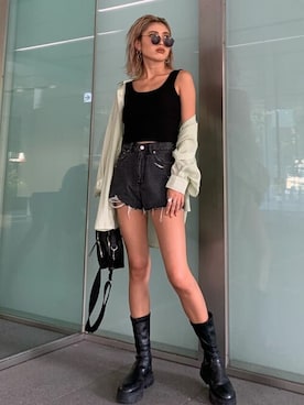 「EGOIST（エゴイスト）のアイテム（タンクトップ）」を使った、EGOIST staffさん（レディース・165cm）の夏コーディネート
