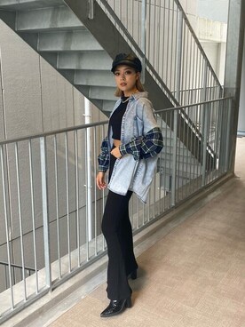 「EGOIST（エゴイスト）のアイテム（キャスケット）」を使った、EGOIST staffさん（レディース・165cm）の秋コーディネート