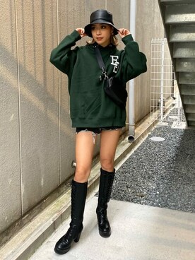 「EGOIST（エゴイスト）のアイテム（ブーツ）」を使った、EGOIST staffさん（レディース・165cm）の秋コーディネート
