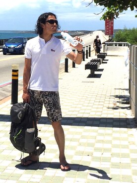 「VOLCOM」｜「アイテム（その他）」を使った、Jun Wuさん（メンズ・173cm）の夏コーディネート