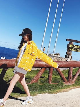 「アイテム（その他アウター、イエロー系）」を使った、SASAさん（レディース・160cm）の春コーディネート