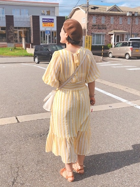 「w closet」｜「アイテム（ハンチング/ベレー帽）」を使った、茉莉愛さん（レディース・166cm）の夏コーディネート