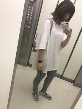 「だぼだぼ」｜「アイテム（スリッポン）」を使った、m o e○▲□さん（レディース・161cm）の夏コーディネート
