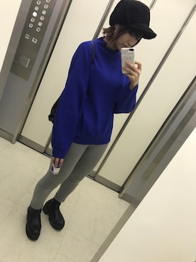 「ブラック×ブルー」｜「アイテム（その他）」を使った、m o e○▲□さん（レディース・161cm）の冬コーディネート