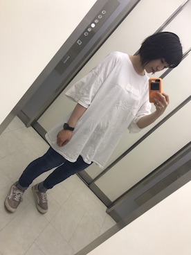 「アイテム（その他小物、オレンジ系）」を使った、m o e○▲□さん（レディース・161cm）の夏コーディネート