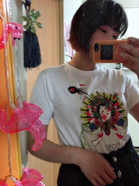 「アイテム（その他小物、オレンジ系）」を使った、m o e○▲□さん（レディース・161cm）の夏コーディネート