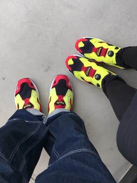 「Reebok（リーボック）のアイテム（スニーカー、イエロー系）」を使った、ハヤさん（メンズ・172cm）の春コーディネート