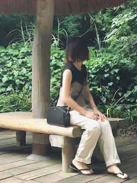 「URBAN RESEARCH（アーバンリサーチ）のアイテム（ビーチサンダル）」を使った、chanpekoさん（レディース・153cm）の夏コーディネート