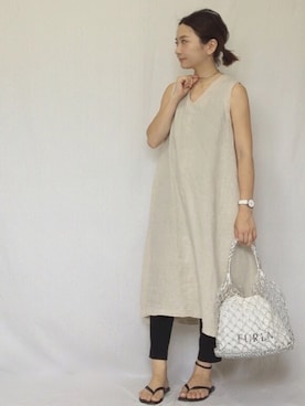 「URBAN RESEARCH（アーバンリサーチ）のアイテム（ビーチサンダル）」を使った、chanpekoさん（レディース・153cm）の夏コーディネート