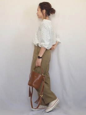 「THE SHINZONE（ザ　シンゾーン）のハイウエストチノパンツ（チノパンツ）」を使った、chanpekoさん（レディース・153cm）の冬コーディネート