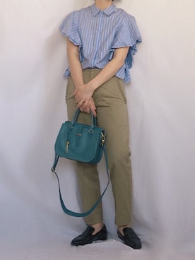 「FOSSIL（フォッシル）のアイテム（ハンドバッグ）」を使った、chanpekoさん（レディース・153cm）の春コーディネート