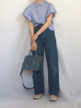 「FOSSIL（フォッシル）のアイテム（ハンドバッグ）」を使った、chanpekoさん（レディース・153cm）の春コーディネート