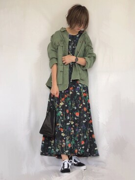 「FRAMeWORK（フレームワーク）のMORMYRUS レザーミニキンチャク2◆（ハンドバッグ）」を使った、chanpekoさん（レディース・153cm）の秋コーディネート