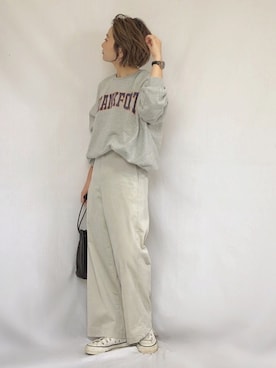 「GRL（グレイル）のアイテム（ピアス（両耳用））」を使った、chanpekoさん（レディース・153cm）の秋コーディネート