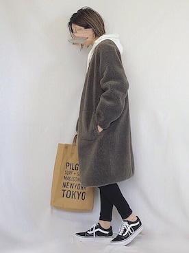 「GRL（グレイル）のアイテム（ピアス（両耳用））」を使った、chanpekoさん（レディース・153cm）の秋コーディネート