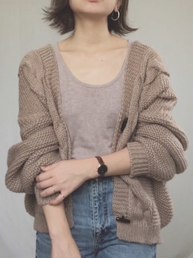 「GRL（グレイル）のアイテム（ピアス（両耳用））」を使った、chanpekoさん（レディース・153cm）の秋コーディネート