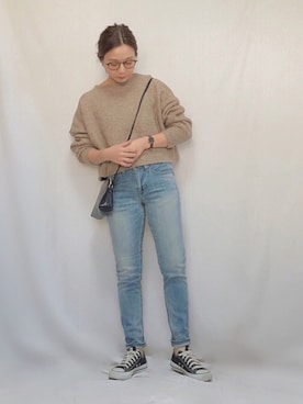 「ISOOK（アイスー）のアイテム（ニット/セーター）」を使った、chanpekoさん（レディース・153cm）の秋コーディネート