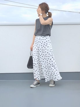 「Ungrid（アングリッド）のアイテム（ピアス（両耳用））」を使った、chanpekoさん（レディース・153cm）の春コーディネート