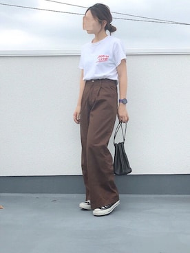 「アイテム（腕時計、パープル系）」を使った、chanpekoさん（レディース・153cm）の秋コーディネート