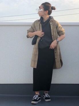 「SEVENDAYS=SUNDAY（セブンデイズサンデイ）のアイテム（パーカー）」を使った、chanpekoさん（レディース・153cm）の秋コーディネート