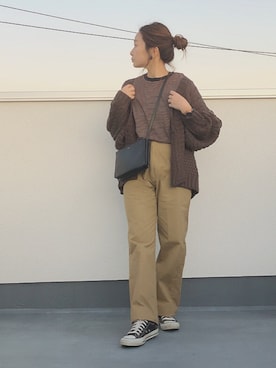 「THE SHINZONE（ザ　シンゾーン）のハイウエストチノパンツ（チノパンツ）」を使った、chanpekoさん（レディース・153cm）の冬コーディネート