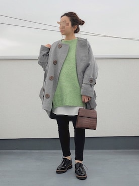 「mercibeaucoup,（メルシーボークー）のアイテム（その他アウター）」を使った、chanpekoさん（レディース・153cm）の冬コーディネート