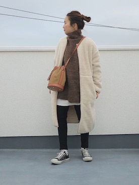 「NOLLEY’S（ノーリーズ）のアイテム（その他アウター）」を使った、chanpekoさん（レディース・153cm）の冬コーディネート