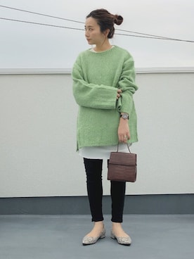 「GRL（グレイル）のアイテム（パンプス）」を使った、chanpekoさん（レディース・153cm）の冬コーディネート