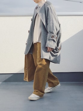 「mercibeaucoup,（メルシーボークー）のアイテム（その他アウター）」を使った、chanpekoさん（レディース・153cm）の冬コーディネート